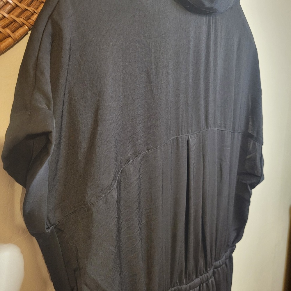 Promesa Black Short Sleeve Button Front Utility‎ Romper XL Drawstring Waist Boho - Picture 6 of 12